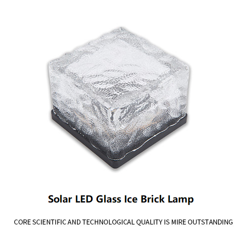Solar LED Glass Ice Brick Lamp 